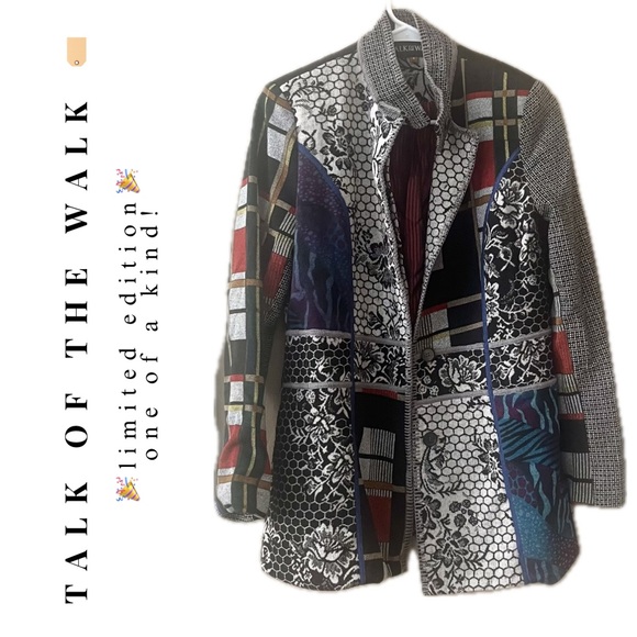 totw β’ multicolor patchwork unique statement jacket - Picture 4 of 16